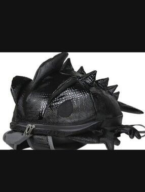Black 3D Dragon Kids Backpack - Textured Faux Leather